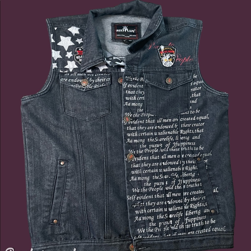 Very stylish men's RED APE jean vest